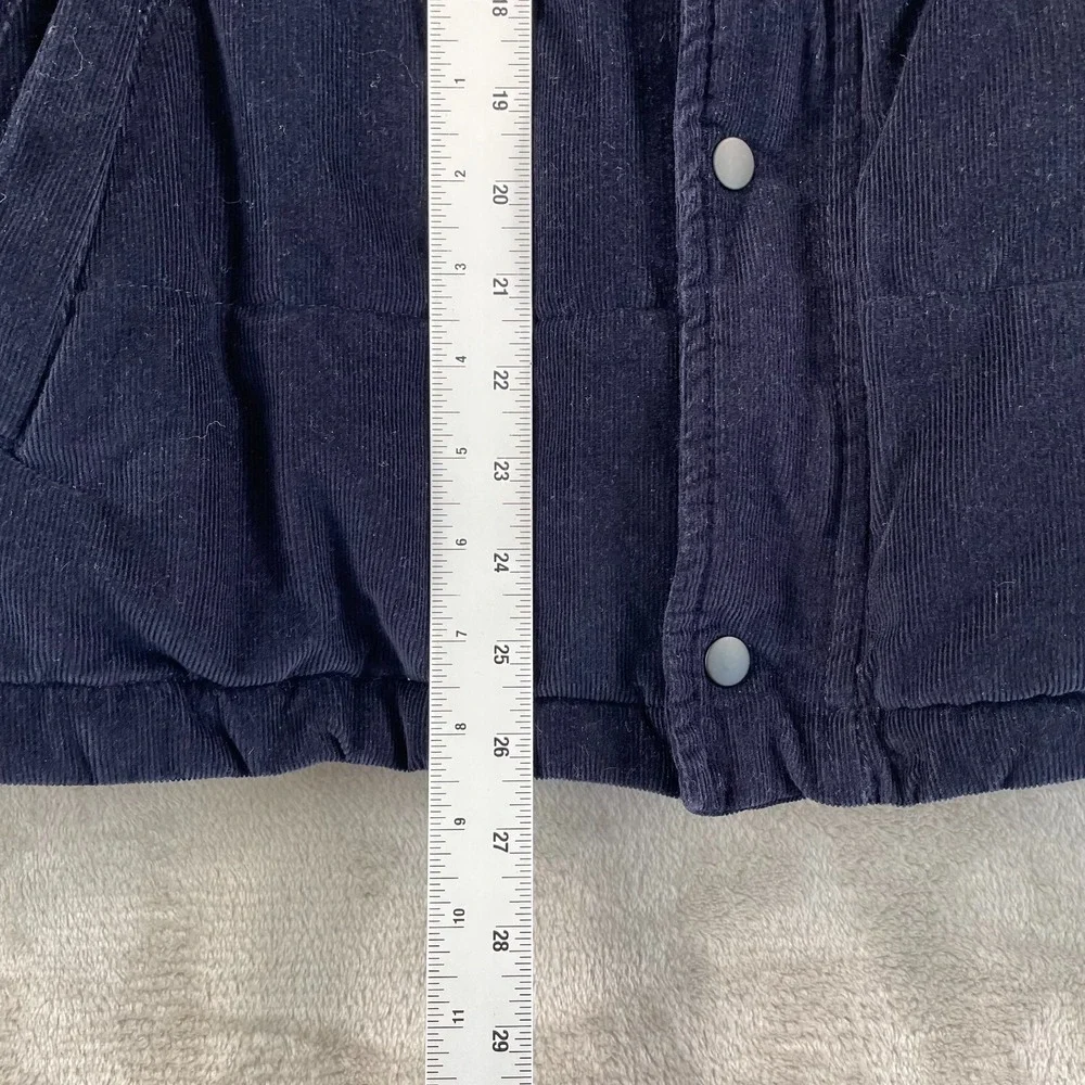 Banana Republic Puffer Vest Men XL Navy Corduroy Full‎ Zip Outdoors GorpCore